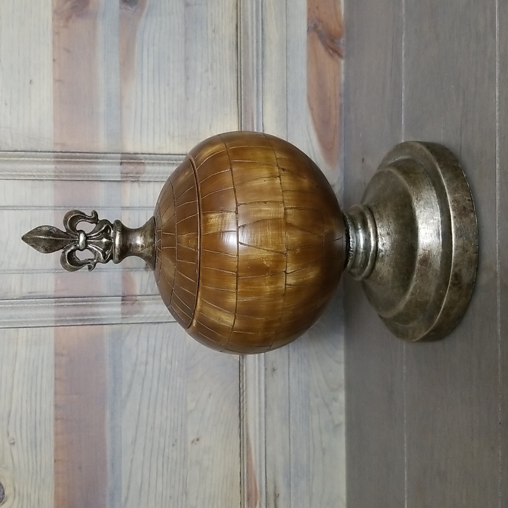 Sphere Urn with Fleur-de-lis Finial